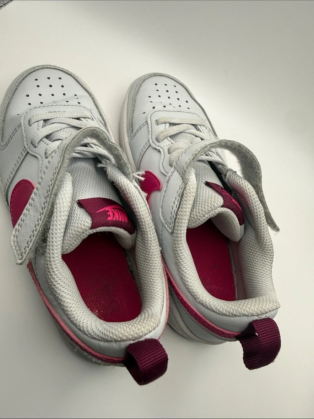 Nike Court Borough Low Recraft Kids Sneakers Gray Pink Athletic Shoes